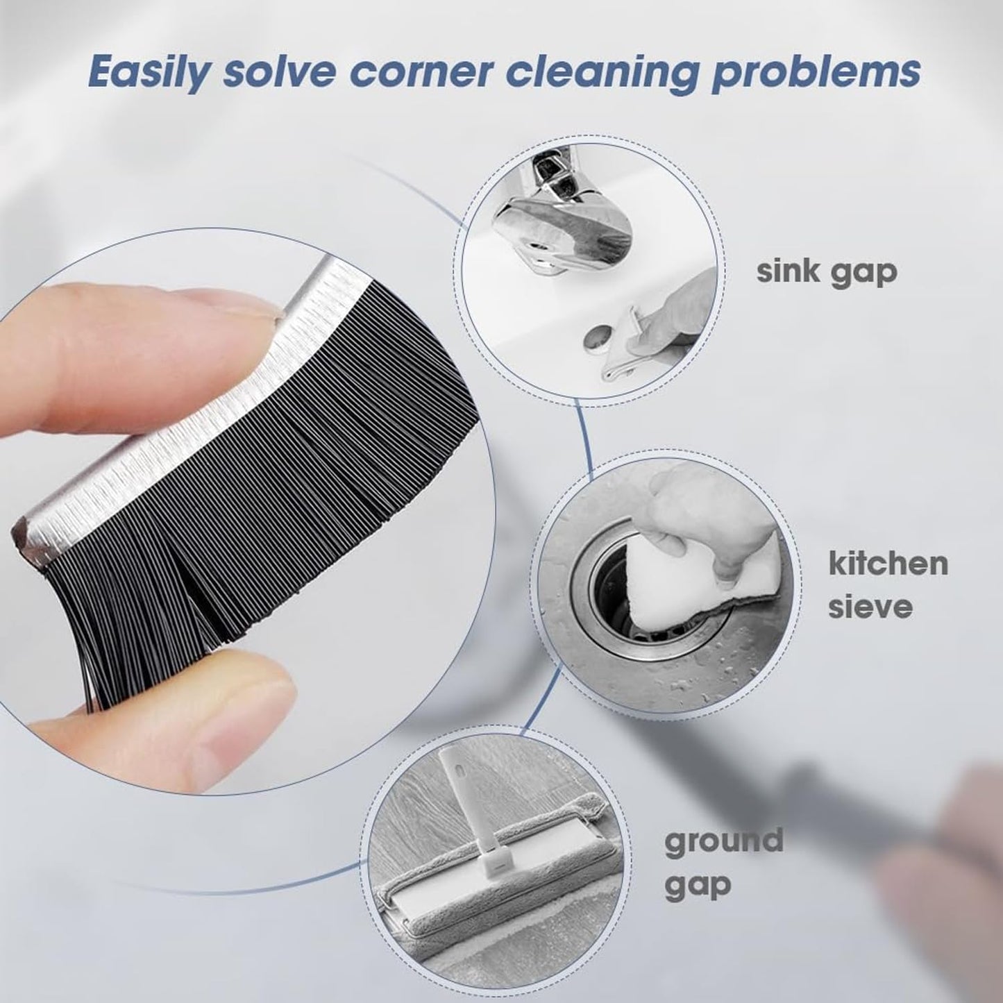 Slim Hard Bristle Crevice Cleaning Brush for Window Kitchen Bathroom