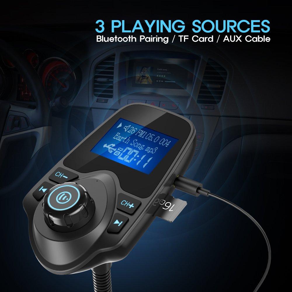 Bluetooth Car FM Transmitter Audio Adapter Receiver Wireless Hands Free